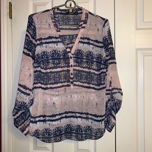 Pink and Blue Flowy Top